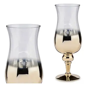 

Candleholder Crystal Gold Transparent (13 x 35 x 13 cm)