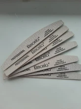 7 unids/lote profesional fuerte Sanpaper de archivo 100/180 grano de madera media luna Tabla de lijado de archivos de uñas de manicura herramientas