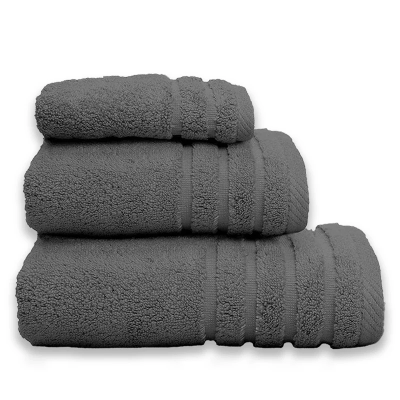 Lot De 2 Serviettes De Toilette - 50x100 Cm Et 70x140 Cm - 100% Coton - Gris Foncé | Douces, Absorbantes, Pour Salle De Bain Et Invités