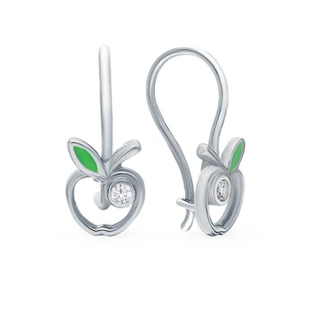 

Silver earrings with cubic zirconia and enamel sunlight sample 925