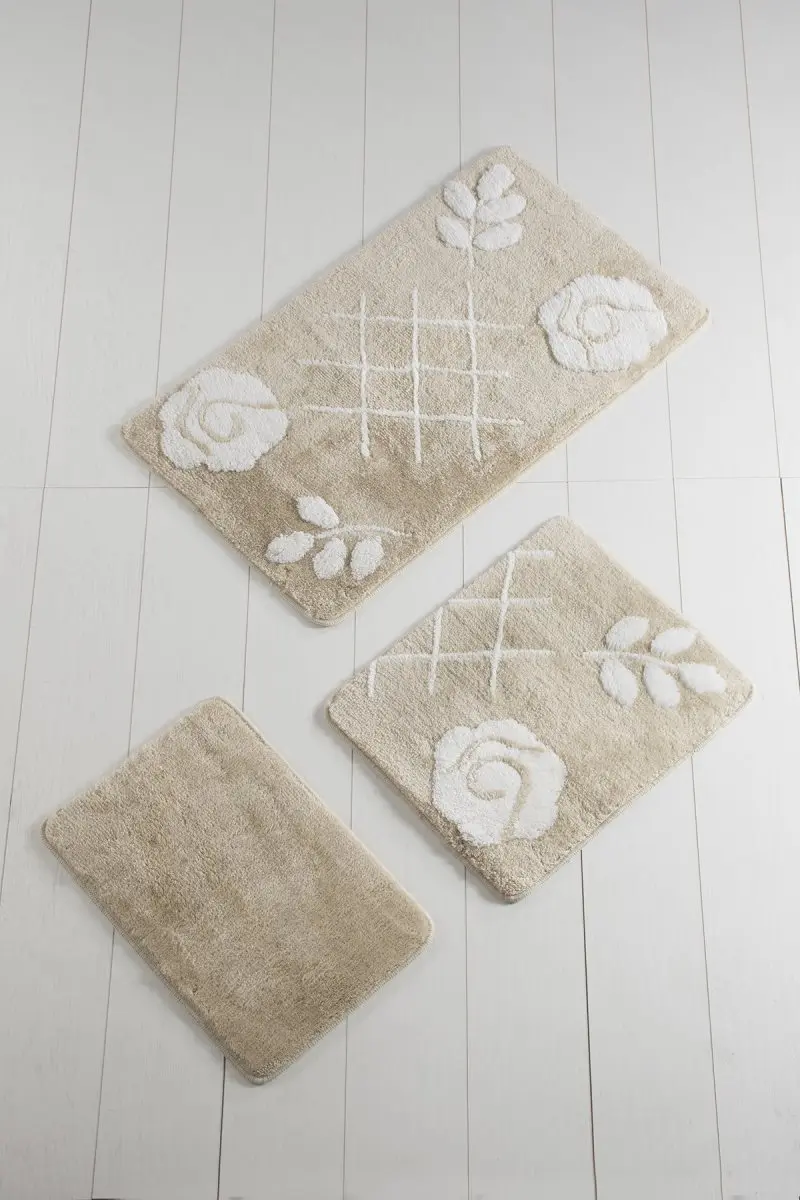 

Bath Mat-mats | Mat Bath Mats Non Slip Anti Mould Mats Pastel Stone 3L Set 60X100 cm-50X60 Cm-40X60 Cm