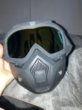 Detachable-Goggle Helmet-Mask Motorcycle-Glasses Ski-Bike Open-Face Uv-Protection 