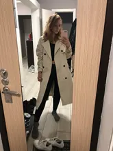 Marca del Reino Unido 2021 nueva moda Otoño/otoño Casual doble botonadura Simple clásico Trench largo con cinturón mujer Chic chaqueta