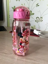 450ml de dibujos animados de Disney Mickey mouse, niños de plástico de taza paja los estudiantes agua potable chico botella a prueba de fugas nuevo