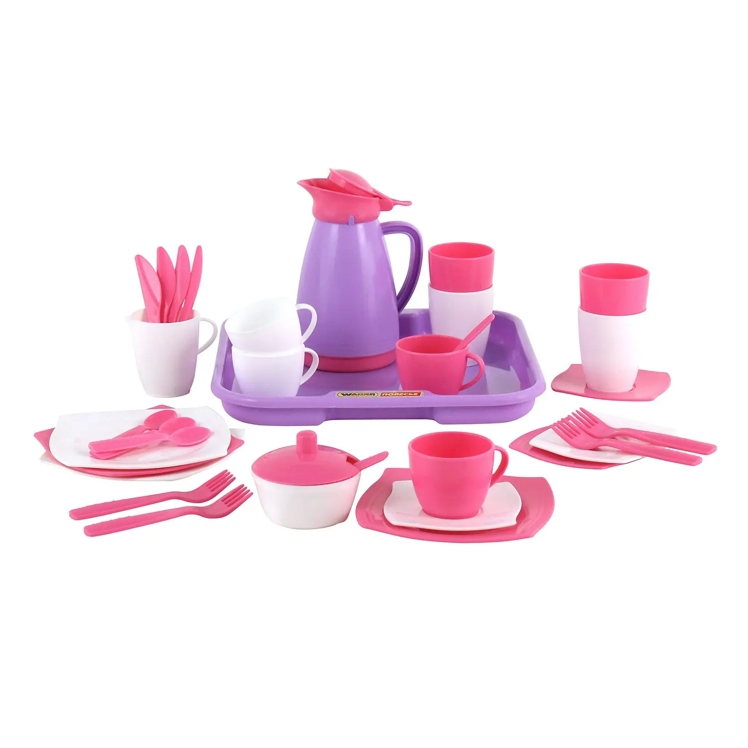 Набор посуды Полесье Алиса с подносом на 4 персоны (Pretty Pink)|Детские кухни| |