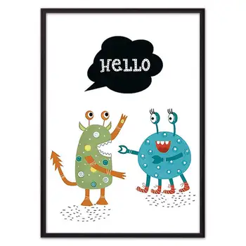 

Poster in the frame of monsters Hello