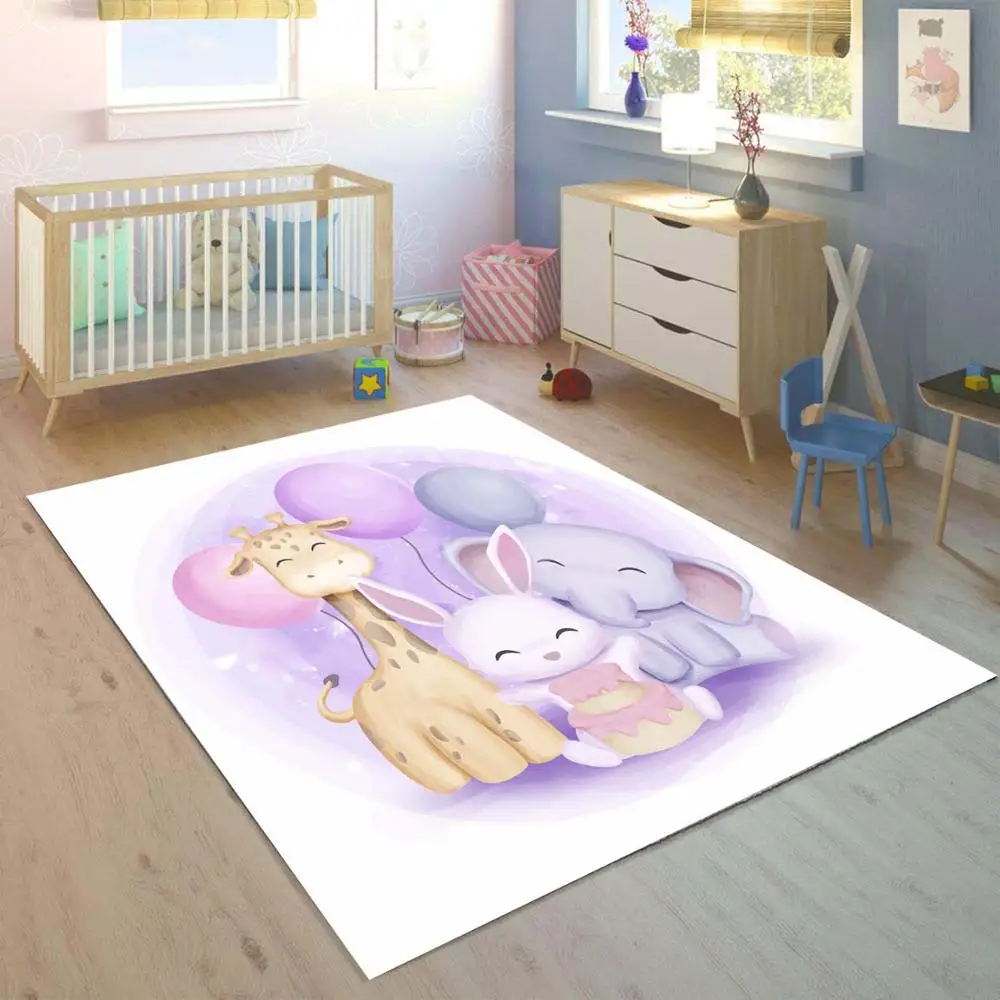 Else фиолетовые шары забавные животные слон 3d принт нескользящие микрофибры для детской комнаты декоративный коврик для детской комнаты