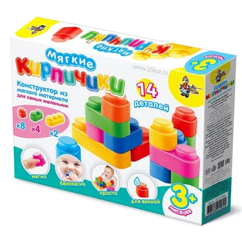 

Designer made of soft material for the smallest. Soft bricks 14 children