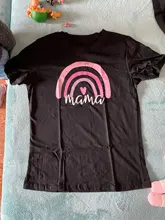 Camiseta a juego con estampado de Arco Iris para madre e hija, camiseta de manga corta con apariencia familiar, ropa de madre e hija, 1 unidad