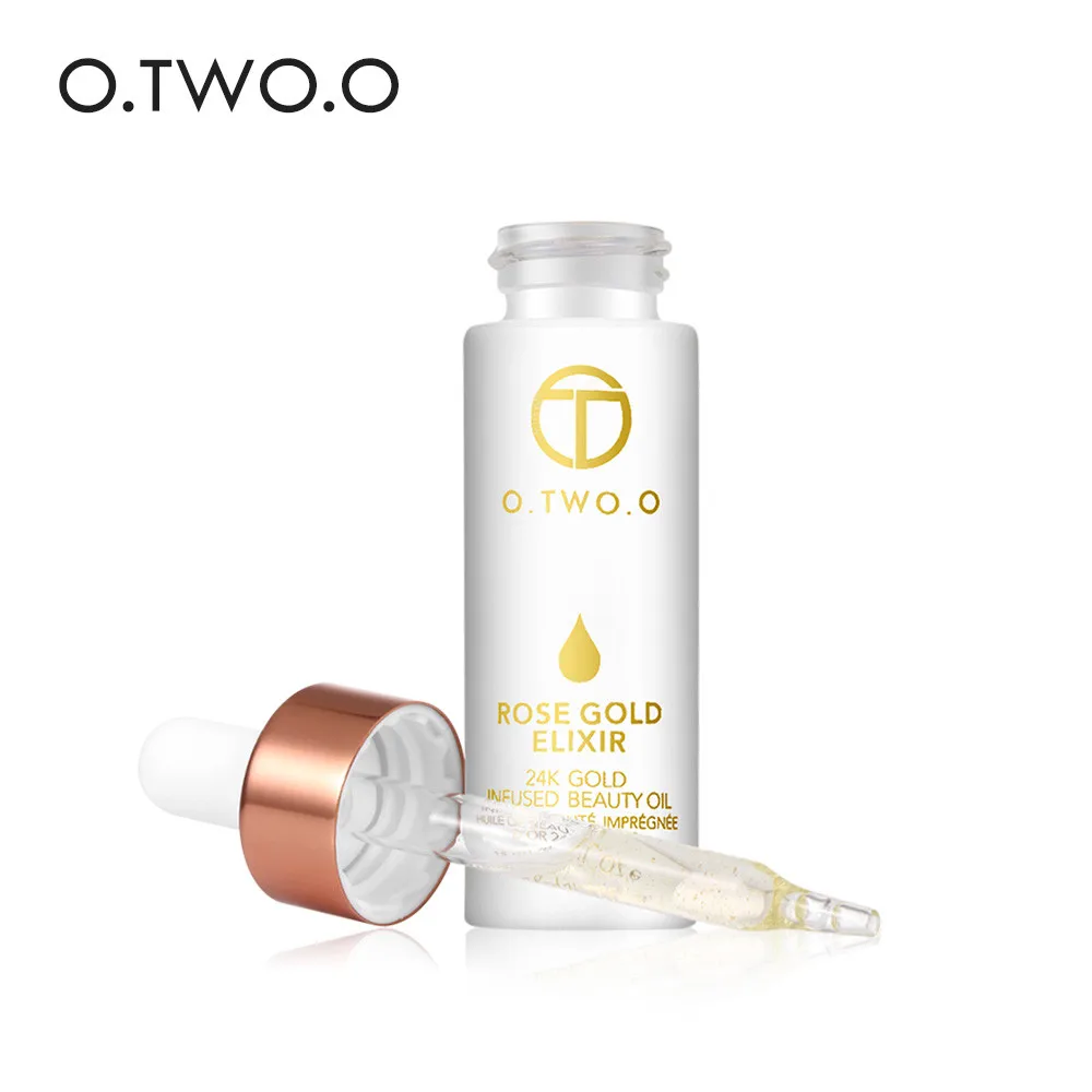 O. TWO. O 24k розовое золото, эликсир, масло для макияжа кожи, эфирное масло для лица, перед праймером, косметика/основа Увлажняющая, масло для лица, омолаживающее