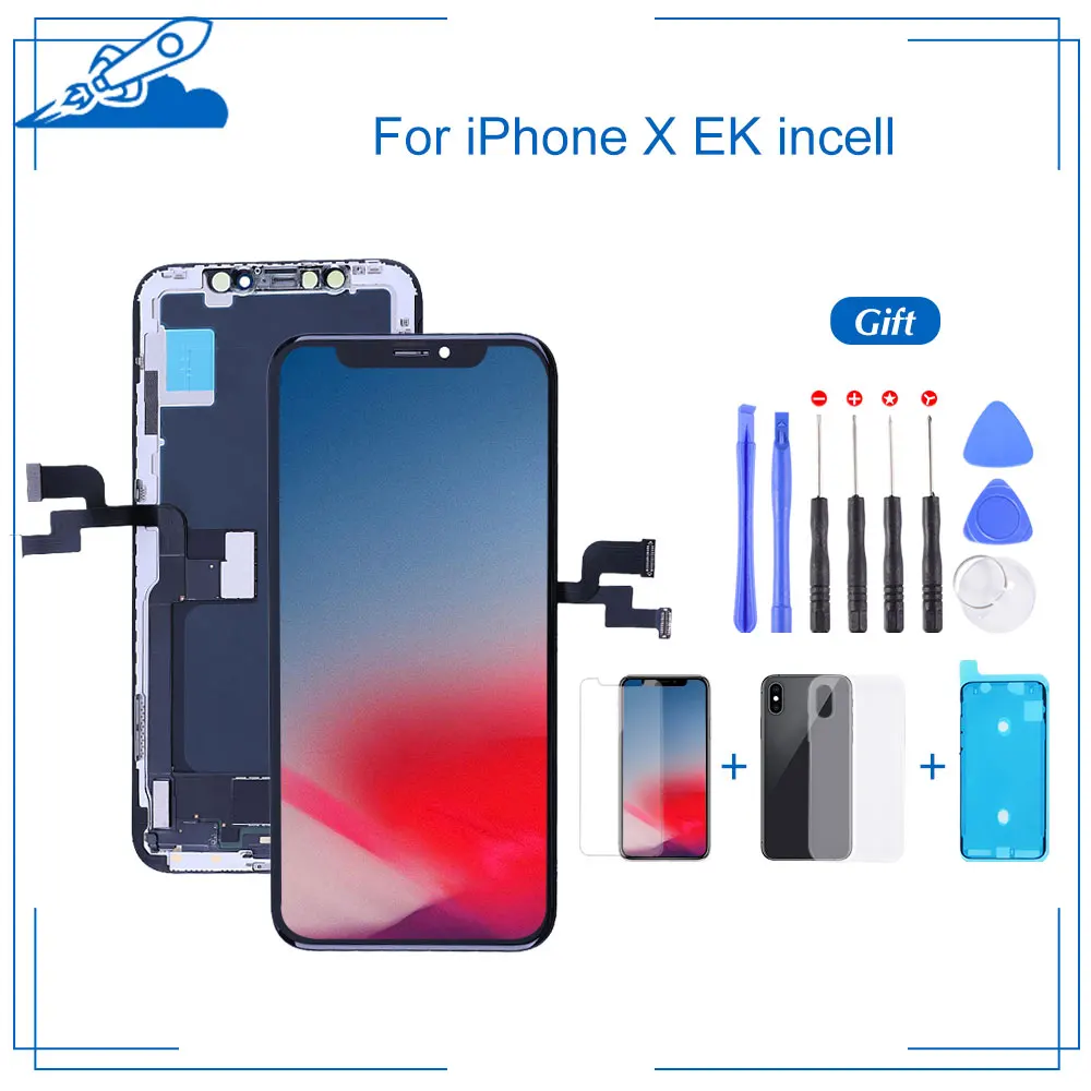 Высококачественный ЖК дисплей EK Incell для iPhone X 3D сенсорный экран дигитайзер