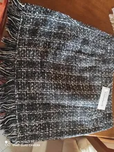 Lady Skirt Tassel Hip-Skater Vintage Plaid High-Waist Women Package Wool SK5583 In-A-Cage