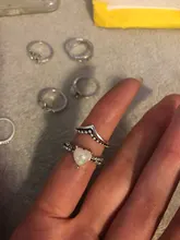 Tocona 9 unids/set Bohemia hoja corazón gota de agua de piedra lunar anillo joyería estilo bohemio Vintage Woemn anillo bisutería boda 9485