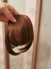 Buqi-flequillo falso para mujer adulta, pinza con flecos, flequillo, negro, marrón, Rubio, accesorios para el cabello