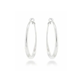 

Big Hoops Silver Metal SIRA Tube Definition 40x4mm LUXENTER