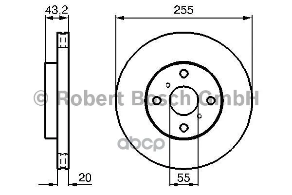 Диск Тормозной Toyota: Mr 2 00-, Yaris 99-, Yaris Verso 99- Bosch арт. 0986479012
