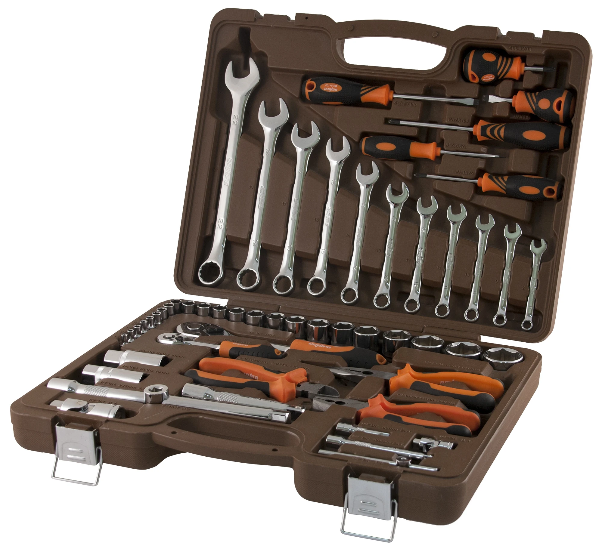 Универсальный набор инструмента Ombra OMT55S, 1/4", 1/2"DR, 55 предметов