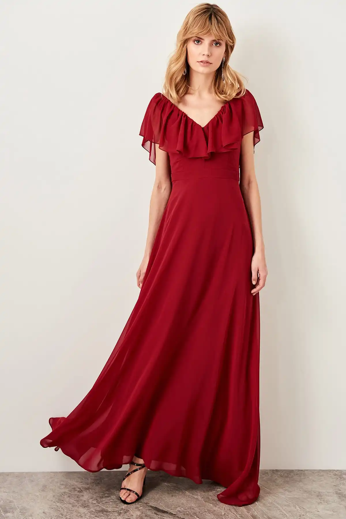 Trendyol вечернее платье с воланами TPRSS19UT0064 | Свадьбы и торжества