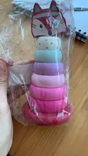 Torre Hanói de arco iris, anillo de torre de bloques niños Montessori Educación Temprana de puzle juguetes de bebé regalo ZXH