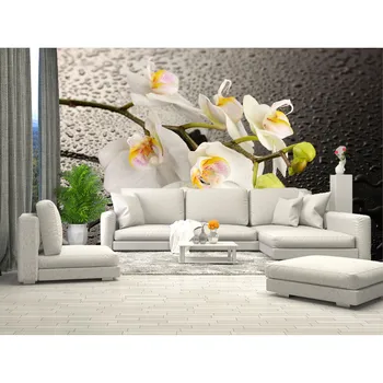

3D wall mural wallpaper orchid flower, custom wallpaper, for Hall, kitchen, bedroom, children's, wall mural expanding space