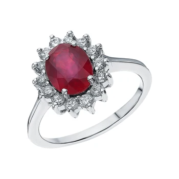 

Silver ring with rubies and cubic zirconia sunlight sample 925