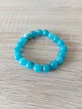 Pulseras de aguamarinas naturales para mujer, brazalete de cristal de círculo único, joyería romántica, pulsera de Yoga de cristal informal, envío directo