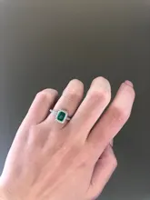 Realytrust-anillo de compromiso de Plata de Ley 925 con diamantes de Esmeralda, joyería de compromiso, para mujeres