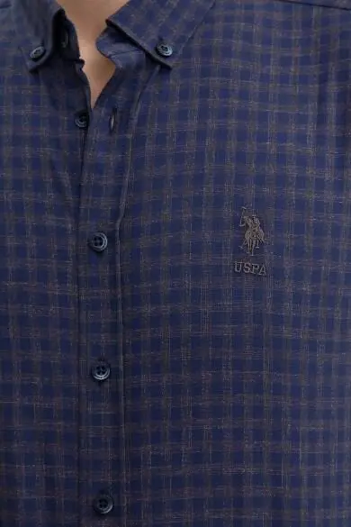 U.S. POLO ASSN. Темно-синяя квадратная Узкая рубашка