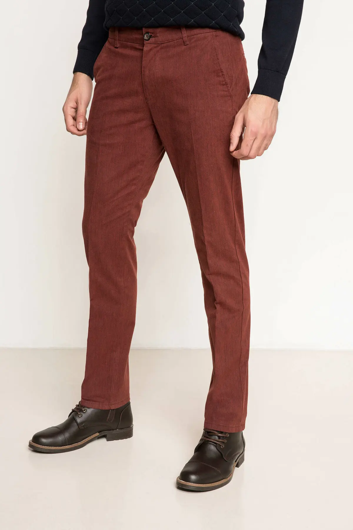 Дефакто модные новые прямые мужские брюки высокого качества повседневные свободные однотонные длинные брюки для мужчин осень зима-I2496AZ17WN