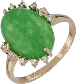 

Aloris ring with agate and cubic zirconia in red gold