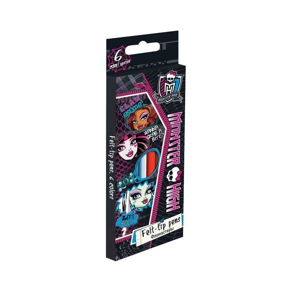 Цветные фломастеры Monster High 6 шт