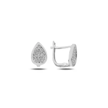 

Angemiel 925 Silver Zircon Stone J Earrings