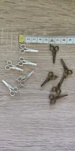10 Uds. De colgantes de adorno con forma de tijeras hechas a mano, 2 colores, 16X33mm, decoración Vintage para joyería DIY