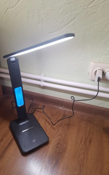 LED Desk Lamp with Temperature and Alarm Clock photo review