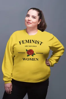 

Angemiel Wear Feminist Are Not Only Women Yellow Women Sweatshirts