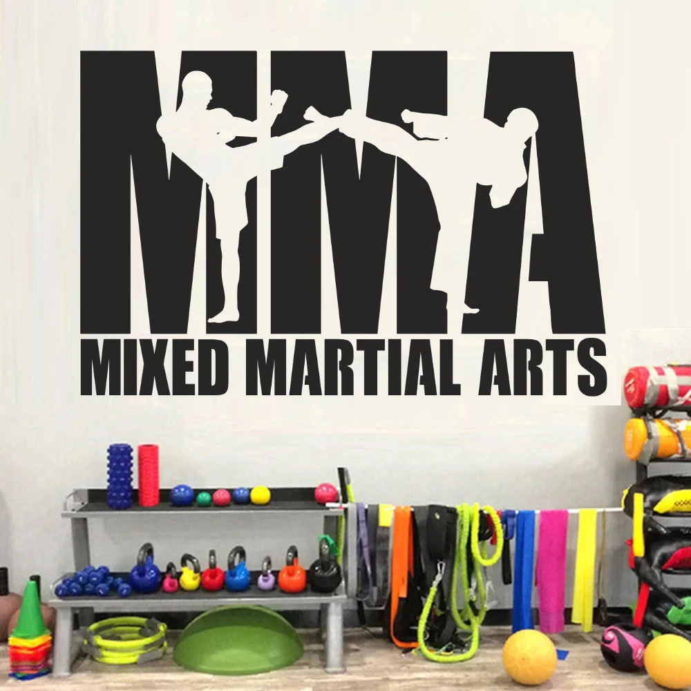 

Murals Mixed Martial Quotes Wall Decals Vinyl MMA Club Boxer Kickboxing Car Murals Free Combat Decor Club Stickers DW13070