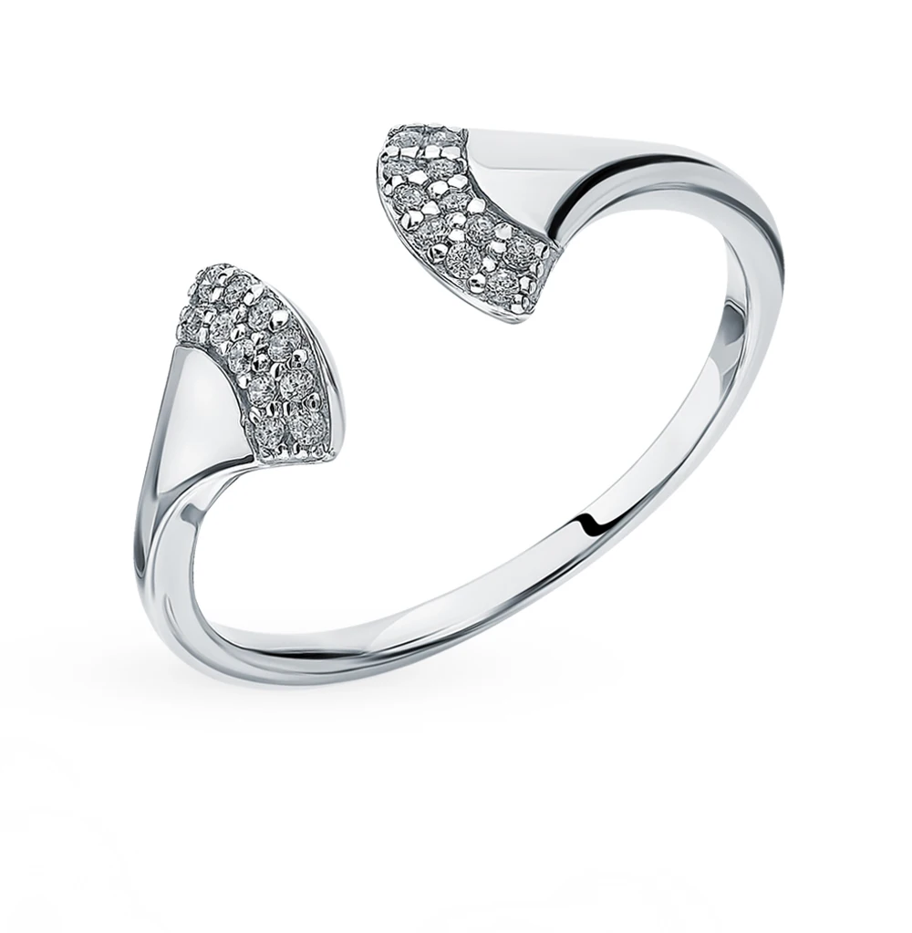 Серебряное кольцо с фианитами SUNLIGHT проба 925