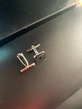 Gemas de calidad, gemelos artesanales con patrón de flor, patrón de Golden Horse, tela ovalada francesa, gemelos