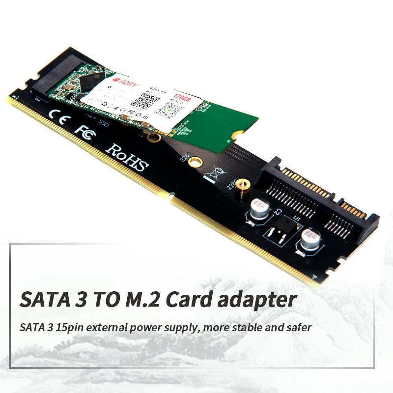 SATA 3 0 для m.2 ngff SSD (ключ B) адаптер DDR3 DDR4 слот настольных ПК 2230 2242 2260 2280 sata карты