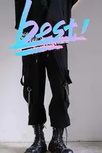 QWEEK-pantalones Cargo Punk de gran tamaño para mujer, ropa de calle gótica, ropa de calle negra con cadena Harajuku Hippie, pantalones de estilo callejero coreano para mujer, Hip Hop