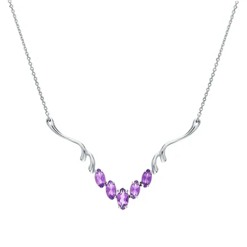 

Silver necklace with amethyst sunlight sample 925