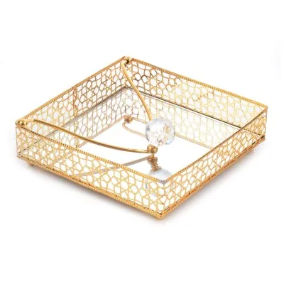

wonderful dowry wedding mothers day birthday gift awesome decor Gold Color Seljuk Design Mirror Napkin Holder