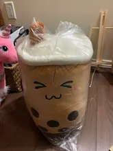 Cojín de felpa con forma de vaso de te de burbujas para niños, juguete infantil de peluche con forma de te de perlas