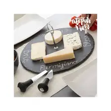 Лоток сланец циркулирует сыр с аксессуарами Atopoir Noir