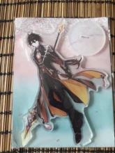 Genshin-Juego de mesa con base para disfraz de personaje, modelo de placa con base, modelo de figura de acrílico, ventiladores para decoración, regalo, Zhongli Mona Xinyan