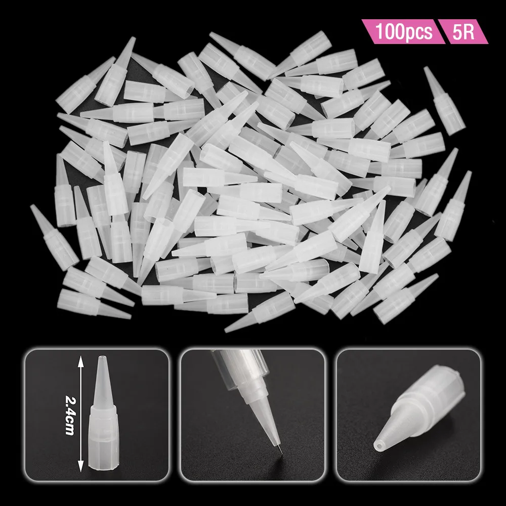 5R 100pcs ATOMUS 100 шт./упак. 1R 3R 5R одноразовые брови татуировки колпачки для игл для перманентного макияжа бровей подсказки иглы татуировки аксессуары для татуировки - Цвет: 5R 100pcs