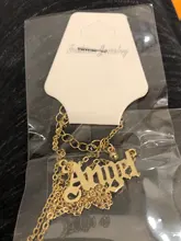 Collar de Ángel para mujer y niña, colgante de fuente antigua inglesa, gargantilla de cadena con letras, joyería de aleación con estilo