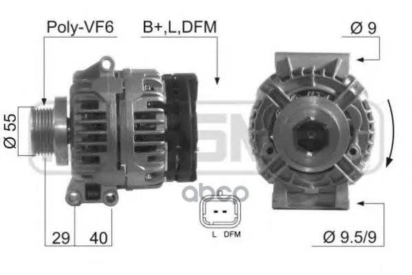 Генератор Renault Logan, Clio, Laguna, Megane, Scenic(14v 98a) Era арт. 210397