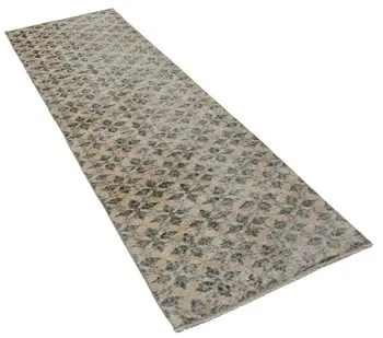 

85x270 Cm Beige Handmade Overdyed Runner Rug-3x9 Ft