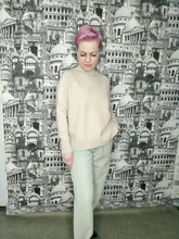 Sweater Pullovers Mock-Neck Beige Purple Winter Green 8-Colors High-Quality Women C-232